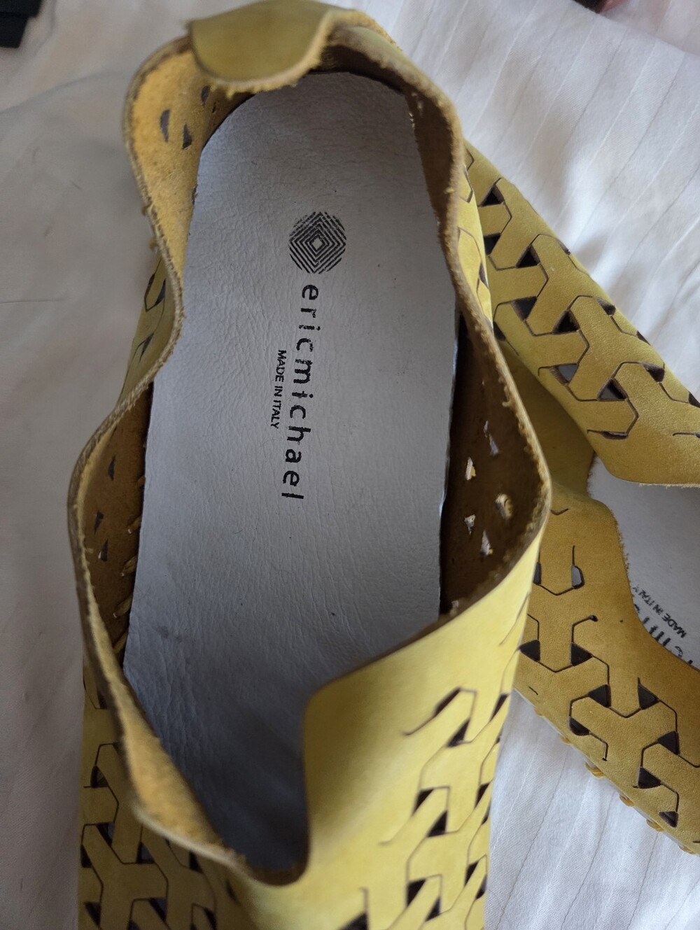 ericmichael Yellow Cutout Leather Slip-On